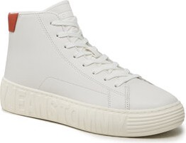 Tommy Jeans Sneakersy Tjm Outsole Mid Cut EM0EM01218 Biały