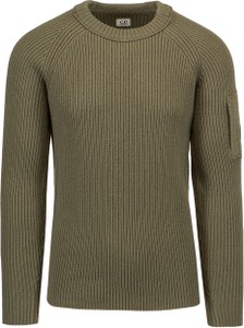Zielony sweter Cp Company z okrągłym dekoltem