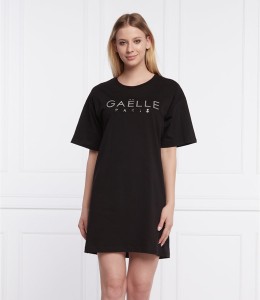 Czarna sukienka Gaëlle Paris z krótkim rękawem prosta