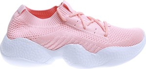 Różowe buty sportowe Pantofelek24 w sportowym stylu z płaską podeszwą