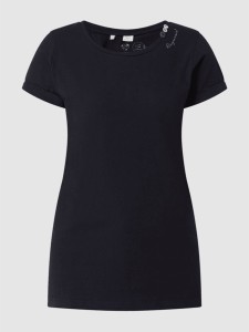 Czarny t-shirt Ragwear z okrągłym dekoltem w stylu casual