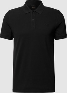Czarna koszulka polo Hugo Boss z bawełny w stylu casual
