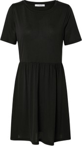 Czarna sukienka Pieces mini w stylu casual z okrągłym dekoltem