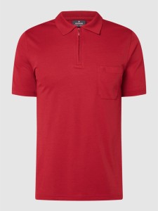 Czerwona koszulka polo Ragman z krótkim rękawem z bawełny