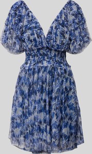 Granatowa sukienka Lace & Beads z szyfonu
