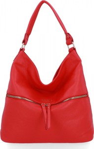 Czerwona torebka Bee Bag matowa w wakacyjnym stylu na ramię