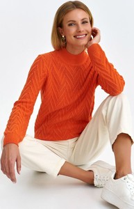 Pomarańczowy sweter Top Secret w stylu casual
