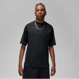 Czarny t-shirt Jordan z krótkim rękawem w sportowym stylu