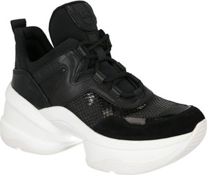 Czarne buty sportowe Michael Kors na platformie w sportowym stylu sznurowane