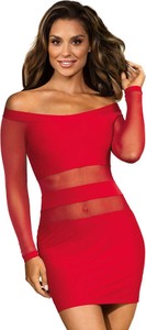 Czerwona sukienka Axami z tiulu dopasowana w stylu casual