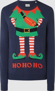 Sweter Montego w bożonarodzeniowy wzór z okrągłym dekoltem