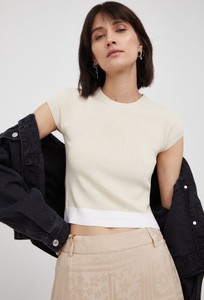 Calvin Klein Jeans Tunika bia\u0142y-czarny Wz\u00f3r w paski W stylu casual Moda Koszulki Tuniki 