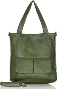 Zielona torebka MAZZINI matowa na ramię w wakacyjnym stylu