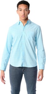 Niebieska koszula Wrangler w stylu casual z długim rękawem z kołnierzykiem button down