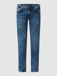 Niebieskie jeansy Pepe Jeans z bawełny w street stylu