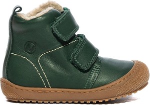 Zielone buty dziecięce zimowe Naturino z wełny na rzepy