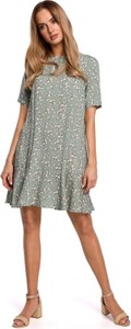 Sukienka MOE z tkaniny z okrągłym dekoltem mini
