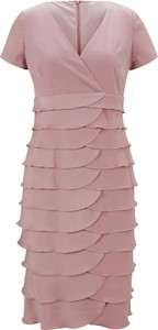 Różowa sukienka Heine mini z krótkim rękawem