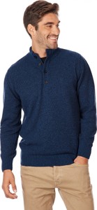 Granatowy sweter Lanieri Fashion ze stójką w stylu klasycznym