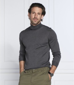 Sweter Oscar Jacobson z wełny w stylu casual