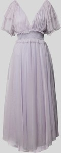 Fioletowa sukienka Lace & Beads maxi