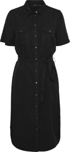 Czarna sukienka Vero Moda z kołnierzykiem mini z krótkim rękawem