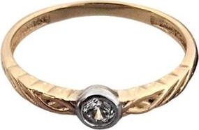 Lovrin Złoty pierścionek 585 pleciony z cyrkonią 1,5g