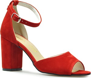 Czerwone sandały Kamex z zamszu