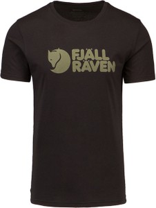Czarny t-shirt Fjällräven z krótkim rękawem w młodzieżowym stylu