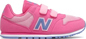 Różowe buty sportowe dziecięce New Balance z zamszu na rzepy