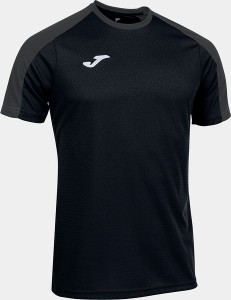 Czarny t-shirt Joma z krótkim rękawem w sportowym stylu