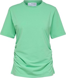 Zielony t-shirt Selected Femme z bawełny