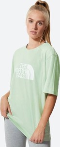Zielona bluzka The North Face z krótkim rękawem z bawełny z okrągłym dekoltem