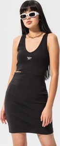 Czarna sukienka Reebok mini na ramiączkach w sportowym stylu