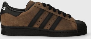 Brązowe buty sportowe Adidas Originals sznurowane z nubuku