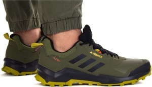 Zielone buty trekkingowe Adidas sznurowane
