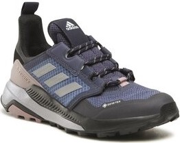 Granatowe buty trekkingowe Adidas Performance sznurowane z goretexu