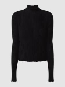 Czarna bluzka Vero Moda z golfem z długim rękawem w stylu casual