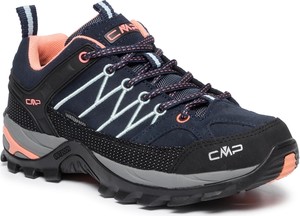 Granatowe buty trekkingowe CMP z płaską podeszwą sznurowane