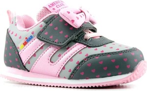 Buty sportowe dziecięce American Club na rzepy dla dziewczynek