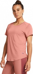 Różowy t-shirt Under Armour w sportowym stylu z okrągłym dekoltem