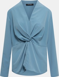 Niebieska bluzka ORSAY z dekoltem w kształcie litery v z długim rękawem w stylu casual