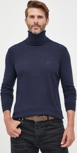 Granatowy sweter Guess z wełny w stylu casual