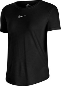 Czarny t-shirt Nike z okrągłym dekoltem w sportowym stylu z krótkim rękawem
