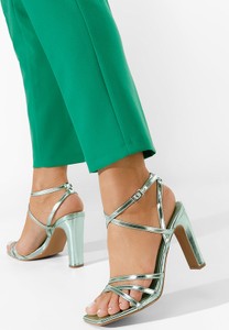 Zielone sandały Zapatos na obcasie