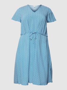 Niebieska sukienka Tom Tailor z dekoltem w kształcie litery v mini z krótkim rękawem