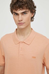 Pomarańczowa koszulka polo Levis w stylu casual z krótkim rękawem