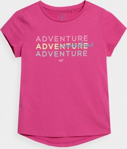 Różowa bluzka dziecięca 4F z dzianiny dla dziewczynek