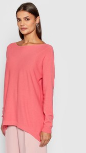 Różowy sweter Kontatto w stylu casual