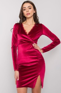 Czerwona sukienka Rue Paris z długim rękawem